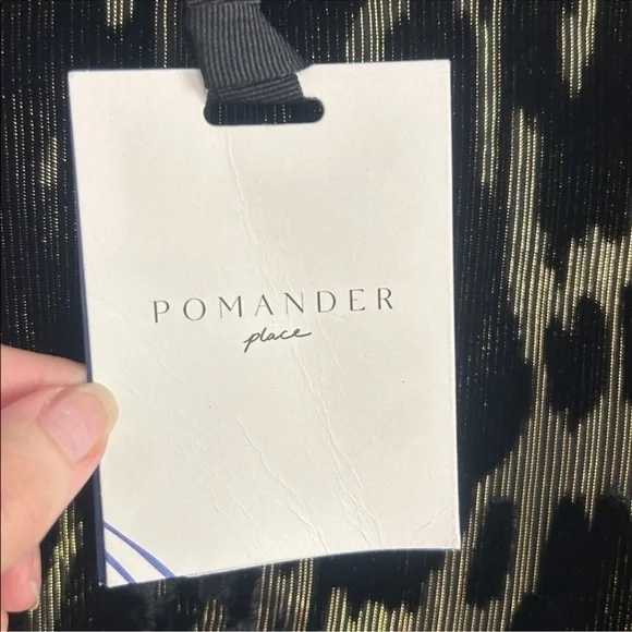 Tuckernuck Pomander Place New Metallic Velvet burnout Samantha dress gold sz 10 - Picture 7 of 9